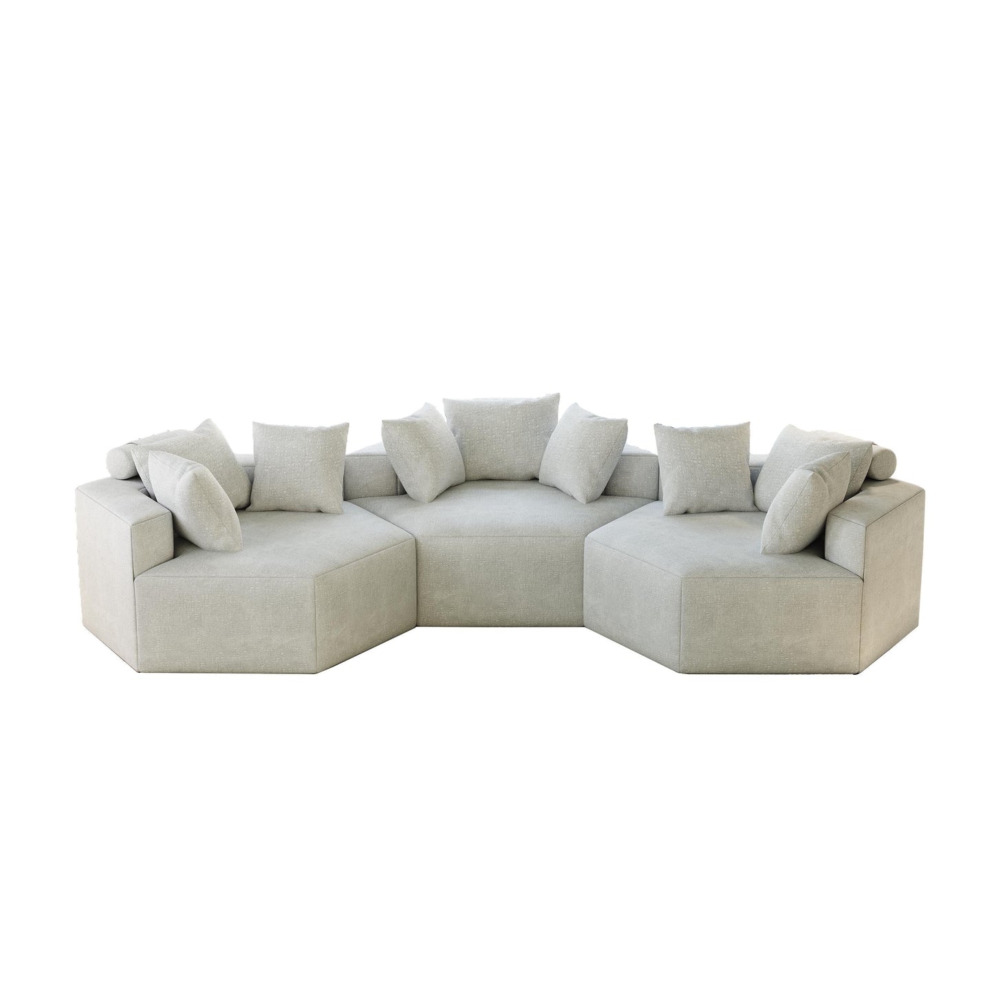 Chenille Single Sleeper Sofa with Backrest Pillow