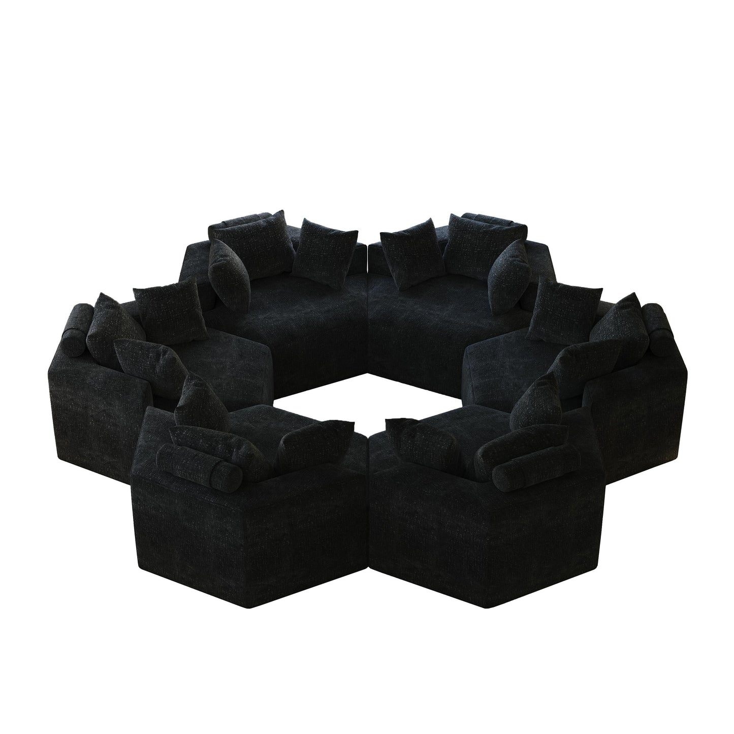 Chenille Single Sleeper Sofa with Backrest Pillow