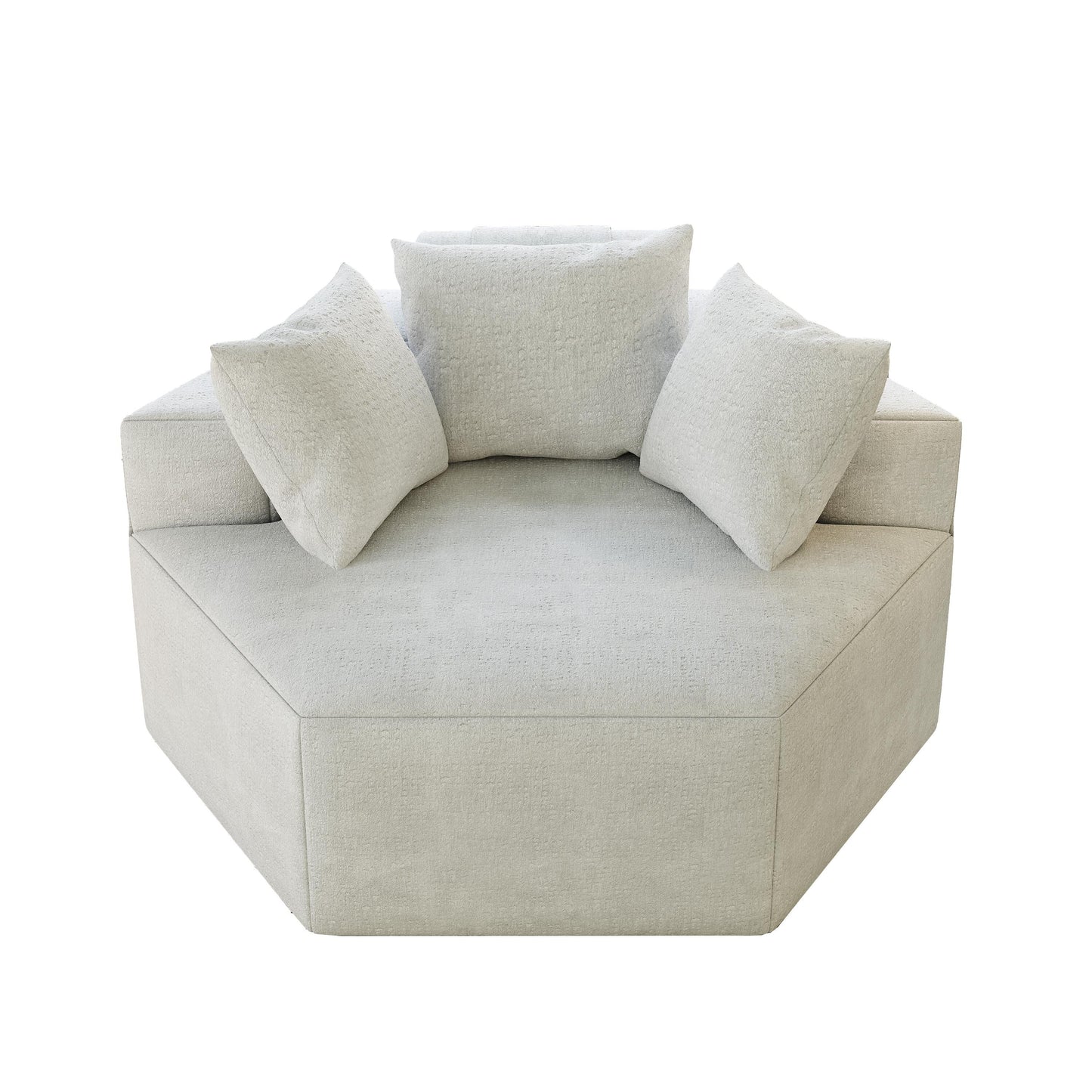 Chenille Single Sleeper Sofa with Backrest Pillow