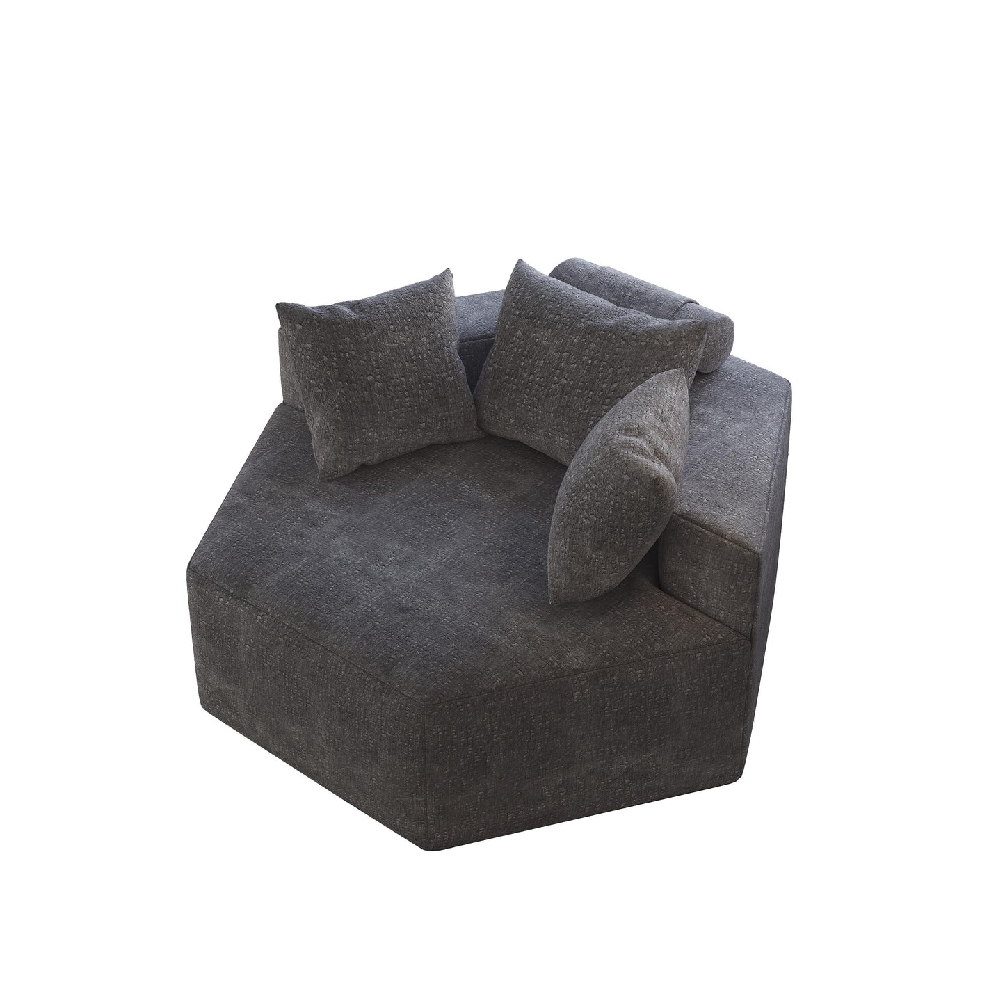 Chenille Single Sleeper Sofa with Backrest Pillow