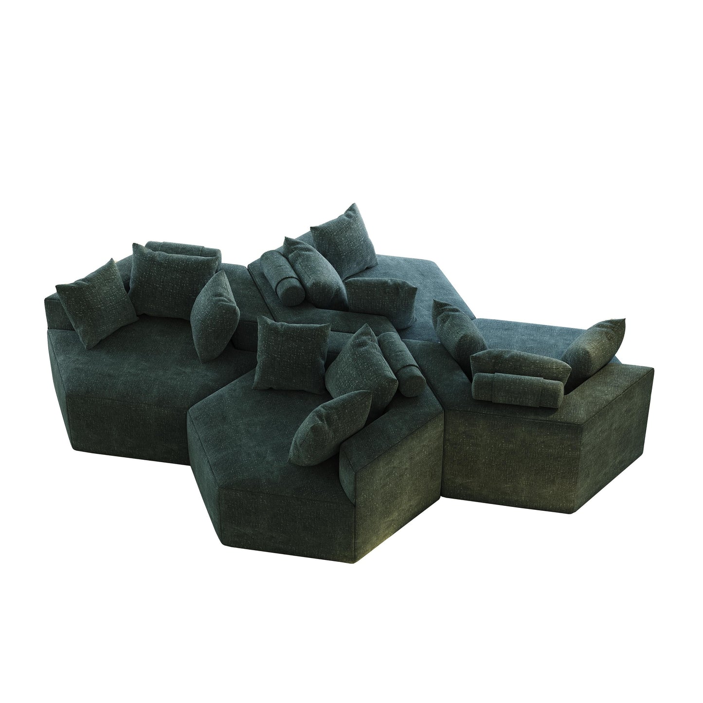 Chenille Single Sleeper Sofa with Backrest Pillow