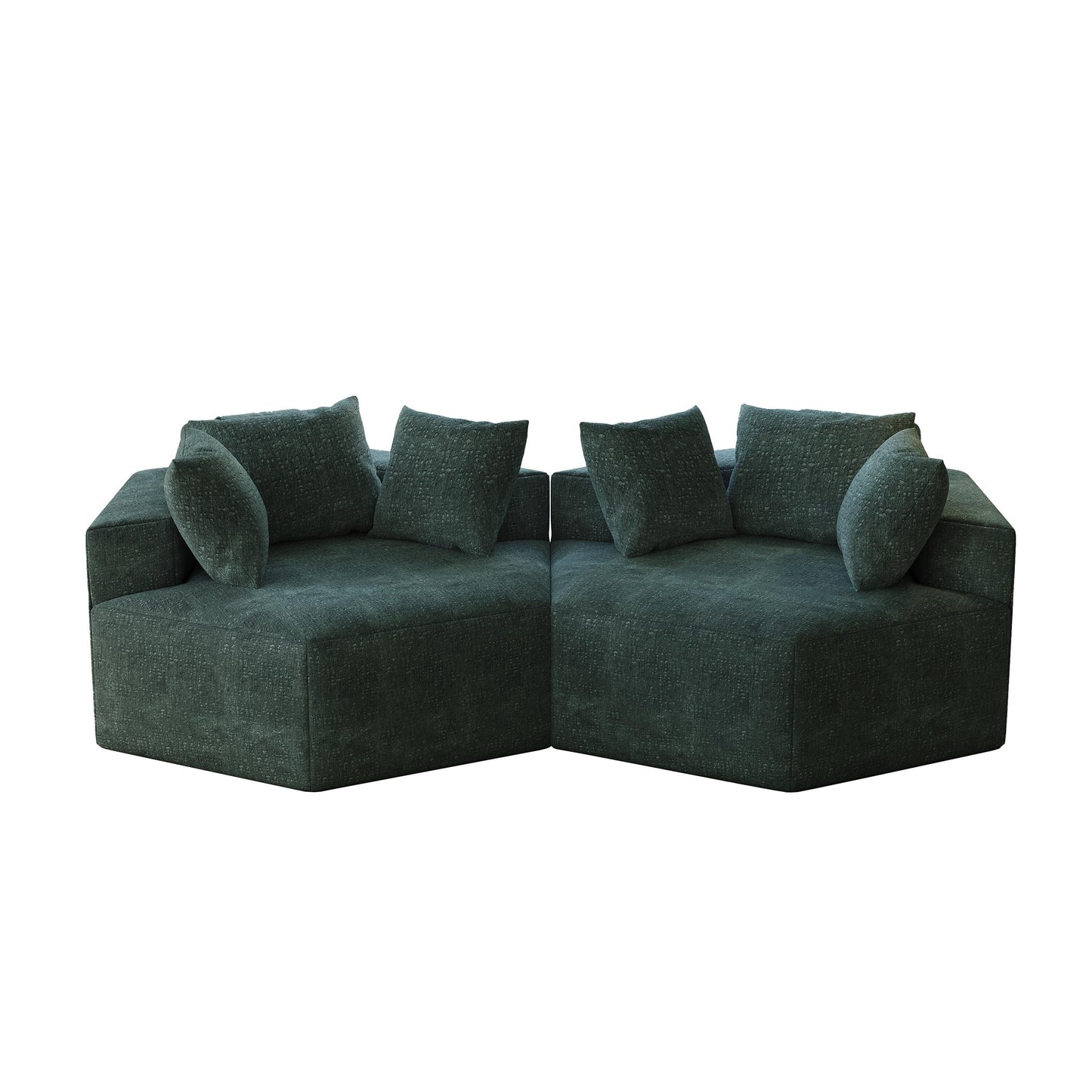 Chenille Single Sleeper Sofa with Backrest Pillow