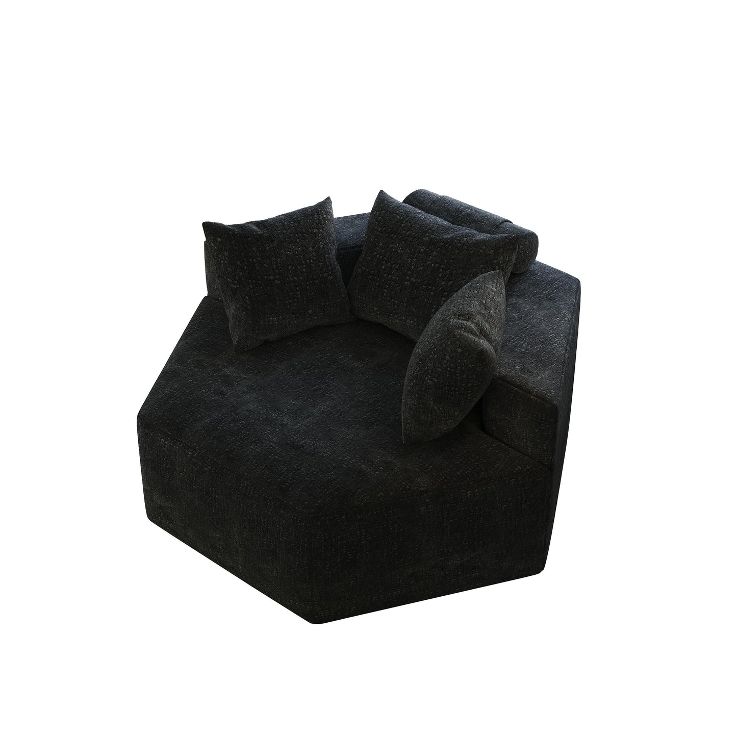 Chenille Single Sleeper Sofa with Backrest Pillow