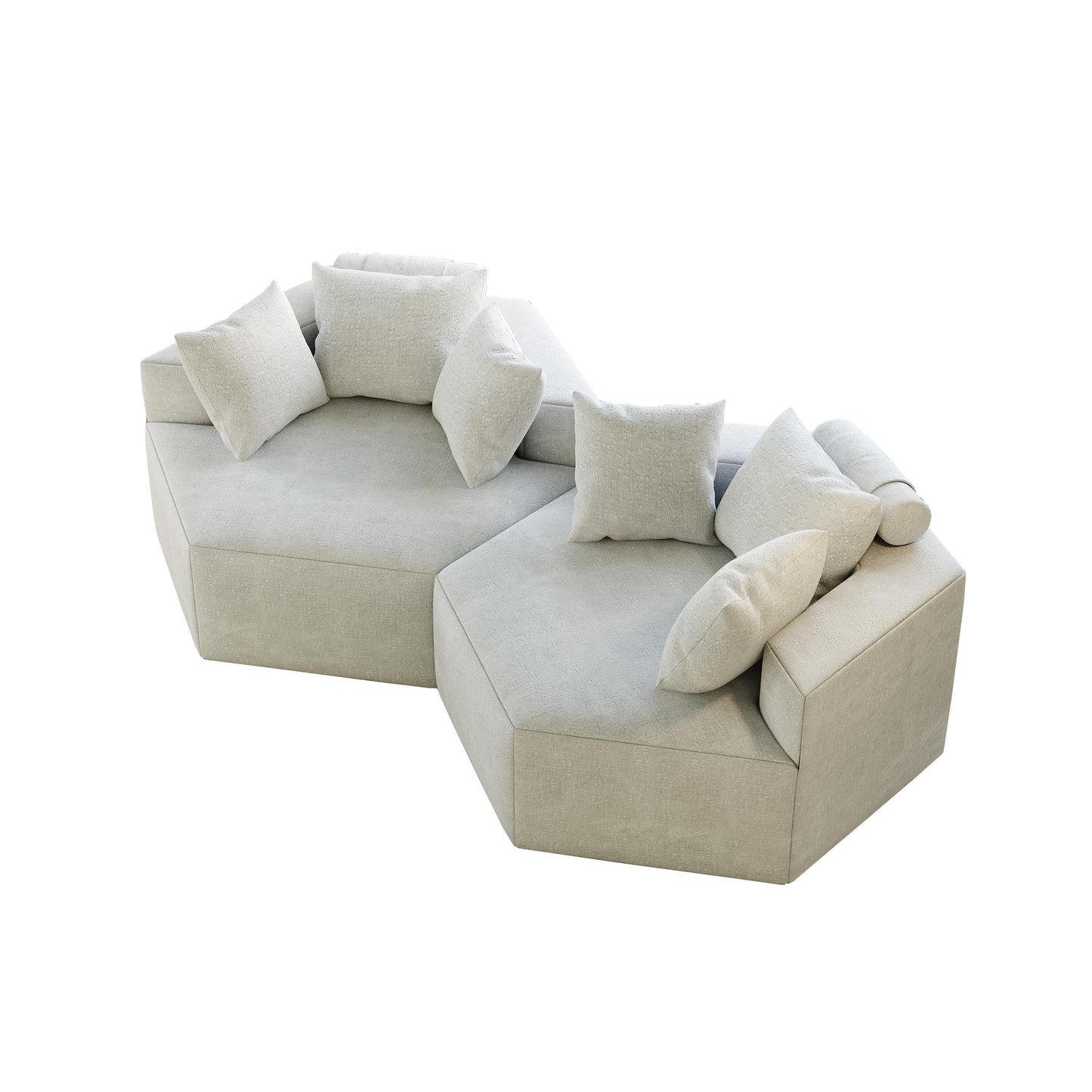 Chenille Single Sleeper Sofa with Backrest Pillow