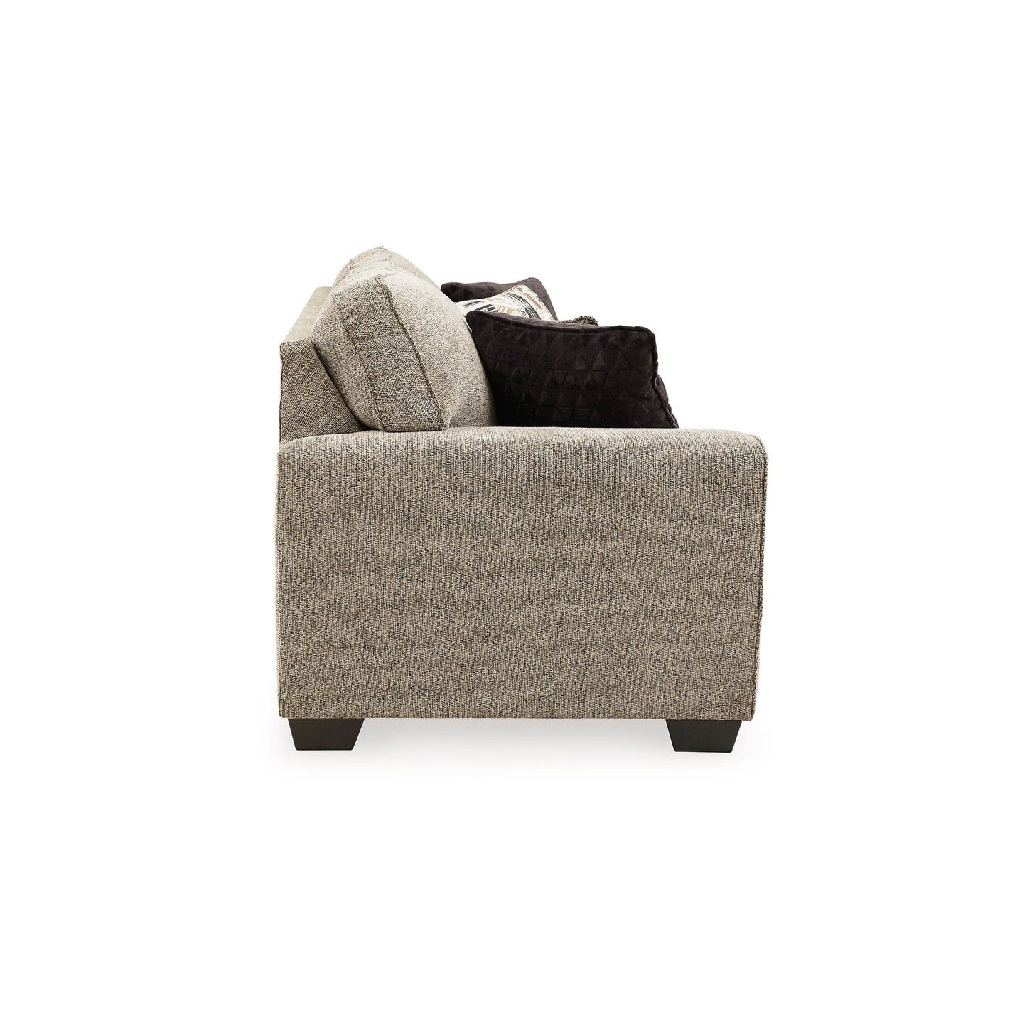 Cluer Sofa, Mocha Brown Polyester Chenille, 4 Throw Pillows, 87 Inch