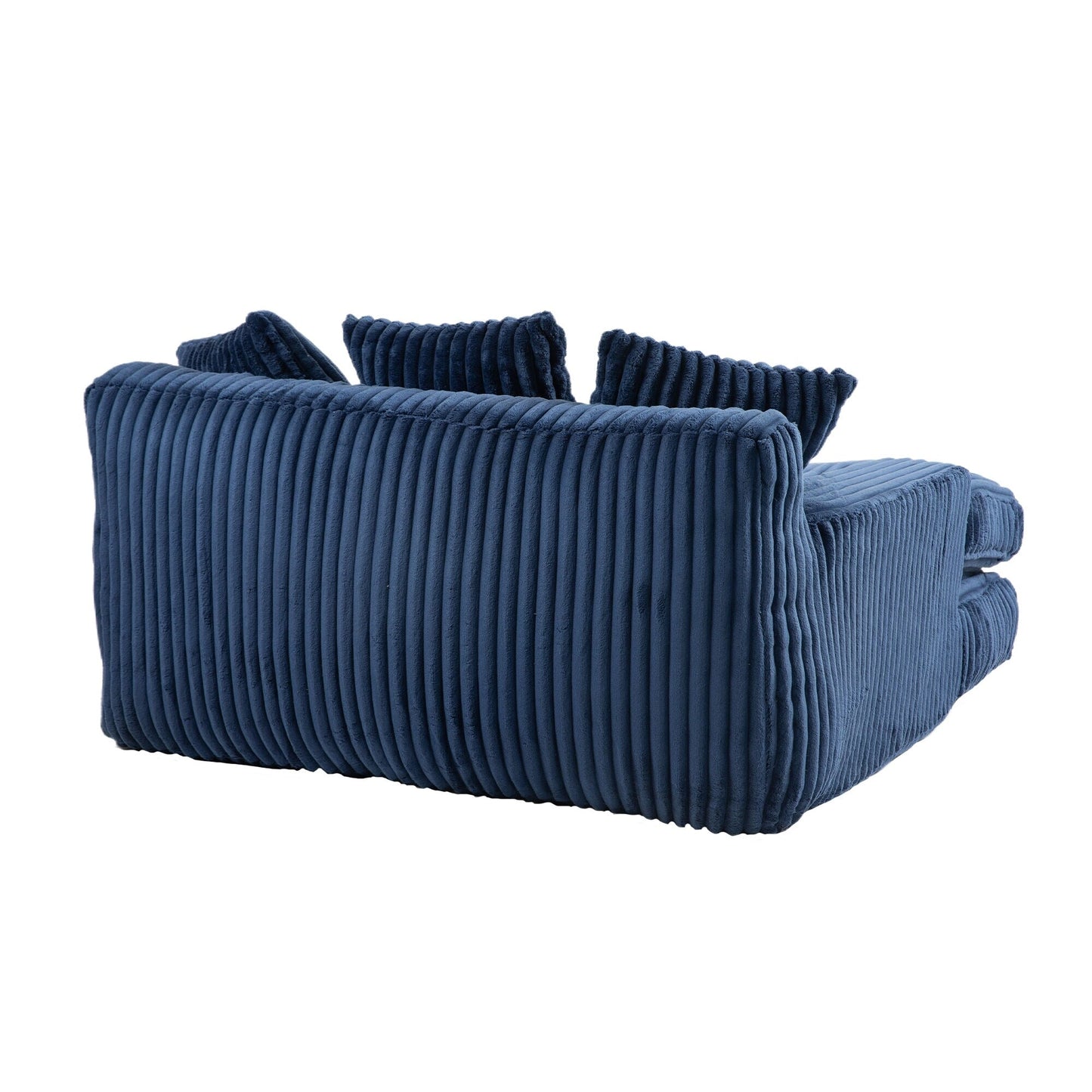 Corduroy Sleeper Sofa with High-Elastic Sponge Cushioning, No-Install Couch for Living Room