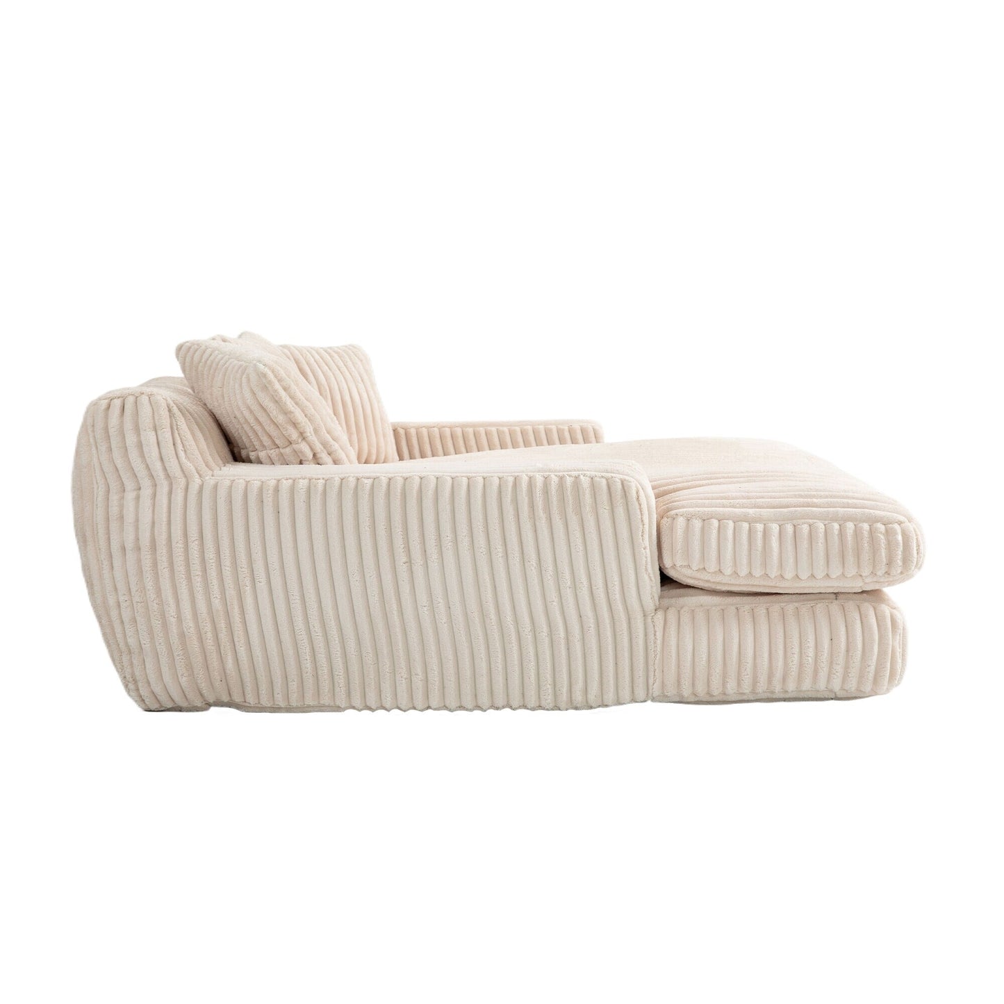 Corduroy Sleeper Sofa with High-Elastic Sponge Cushioning, No-Install Couch for Living Room