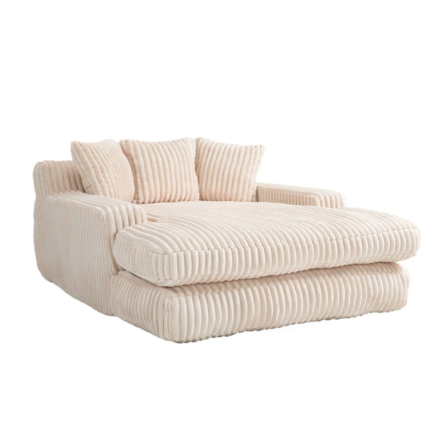 Corduroy Sleeper Sofa with High-Elastic Sponge Cushioning, No-Install Couch for Living Room