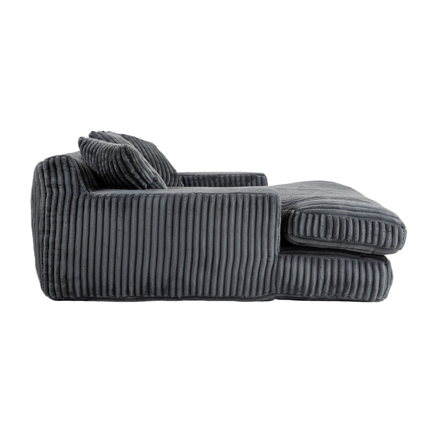 Corduroy Sleeper Sofa with High-Elastic Sponge Cushioning, No-Install Couch for Living Room