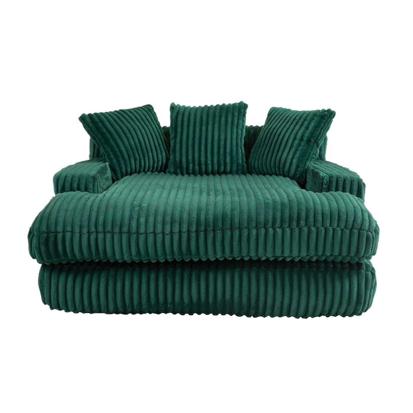 Corduroy Sleeper Sofa with High-Elastic Sponge Cushioning, No-Install Couch for Living Room