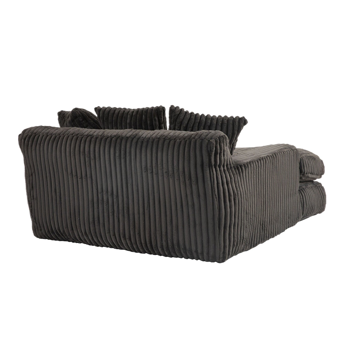 Corduroy Sleeper Sofa with High-Elastic Sponge Cushioning, No-Install Couch for Living Room