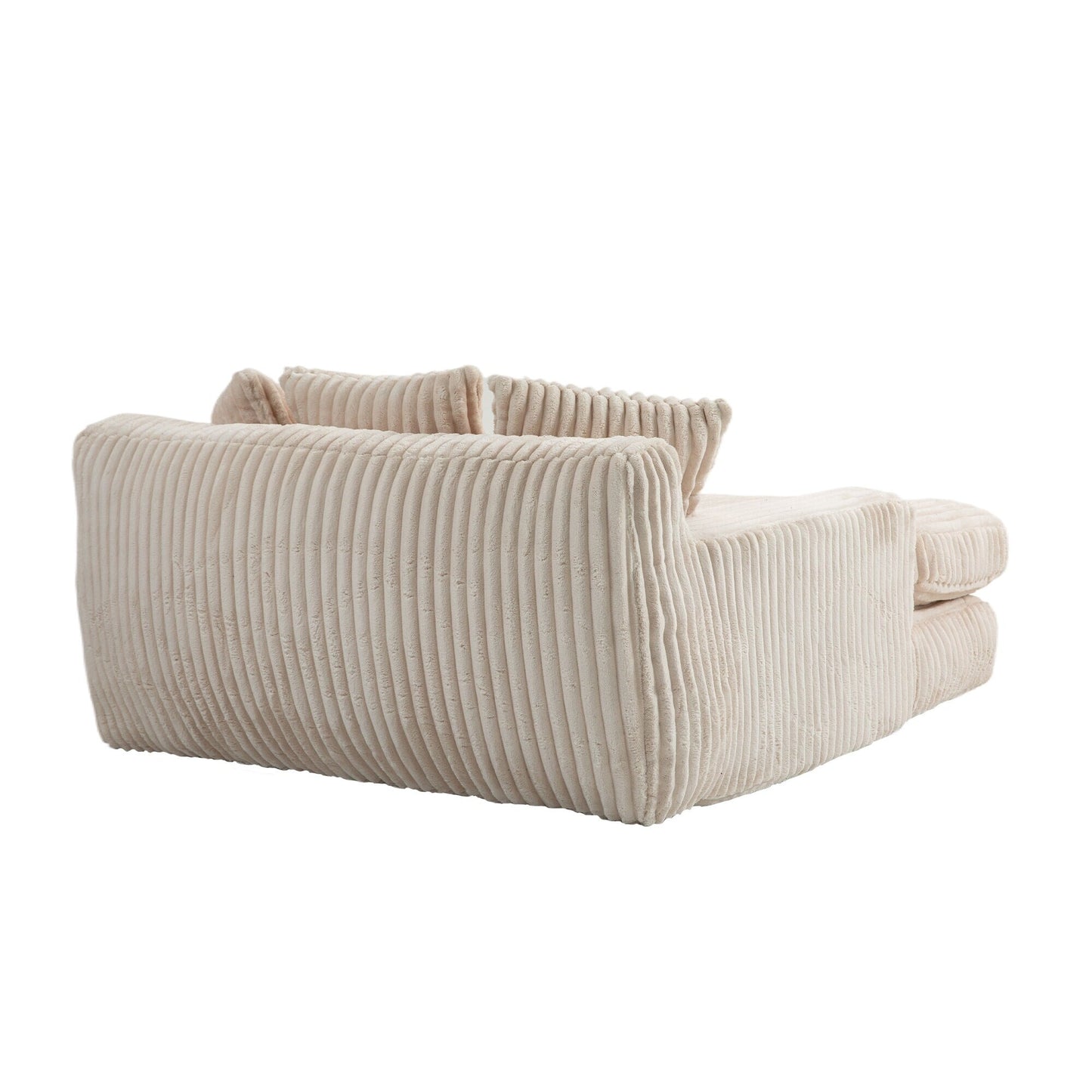 Corduroy Sleeper Sofa with High-Elastic Sponge Cushioning, No-Install Couch for Living Room
