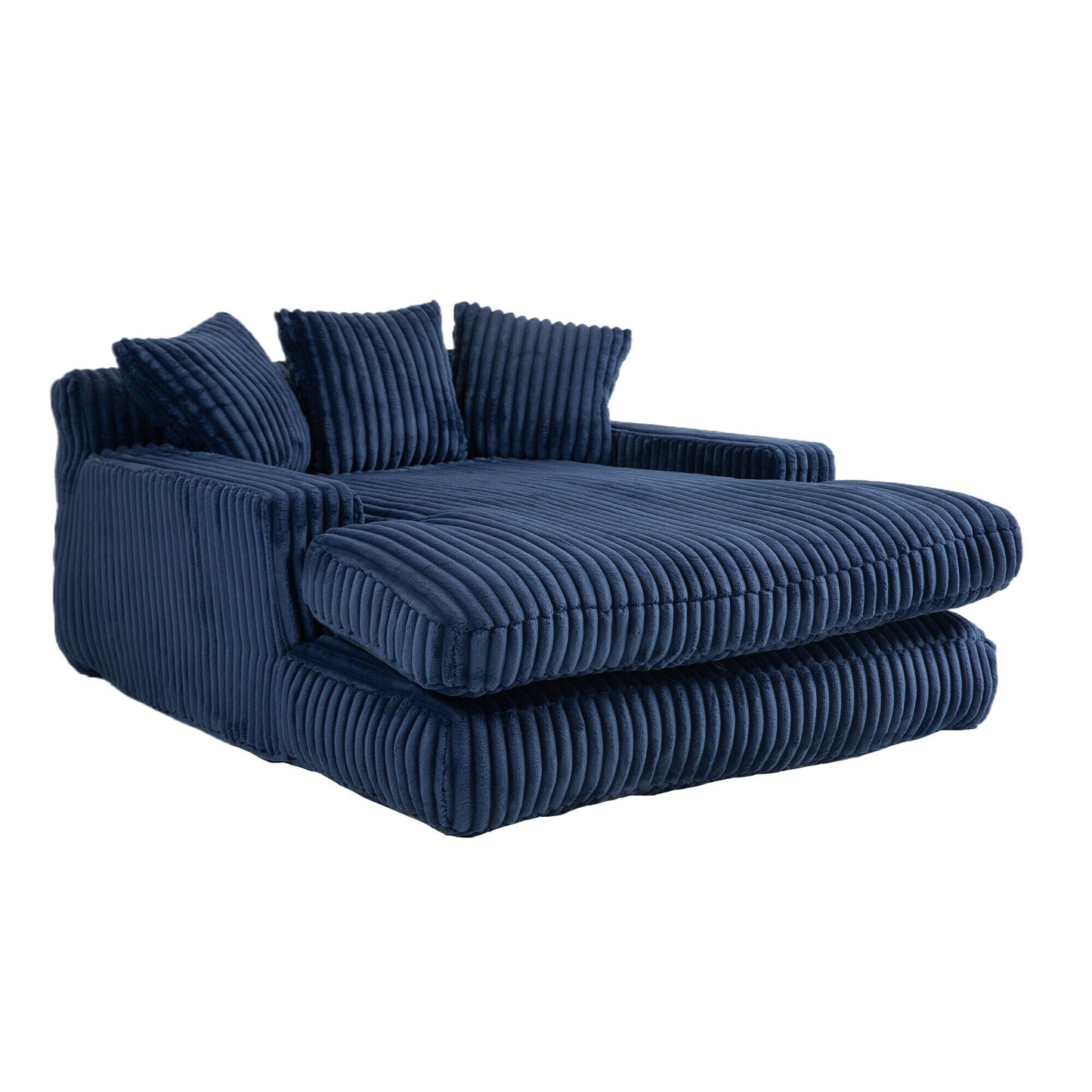 Corduroy Sleeper Sofa with High-Elastic Sponge Cushioning, No-Install Couch for Living Room