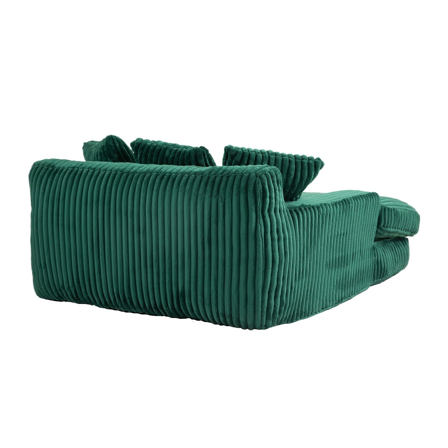 Corduroy Sleeper Sofa with High-Elastic Sponge Cushioning, No-Install Couch for Living Room