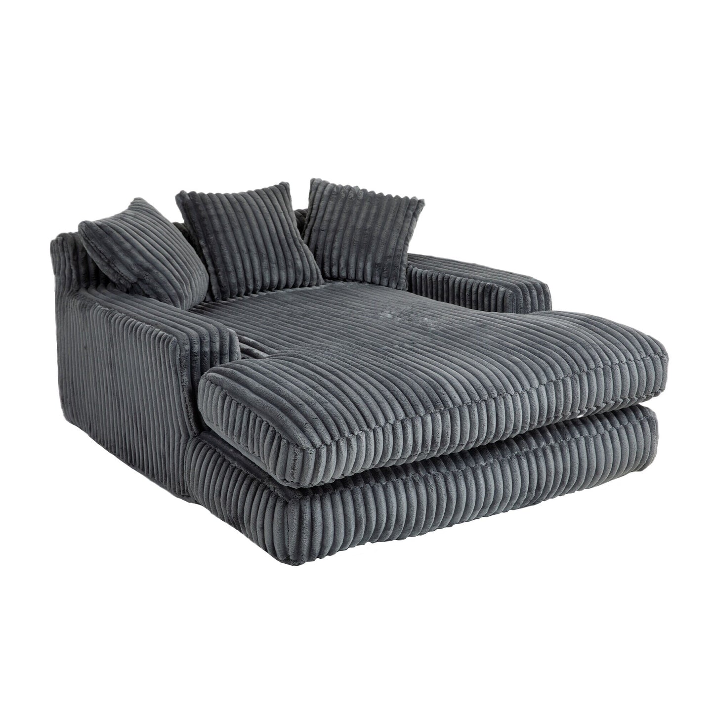 Corduroy Sleeper Sofa with High-Elastic Sponge Cushioning, No-Install Couch for Living Room