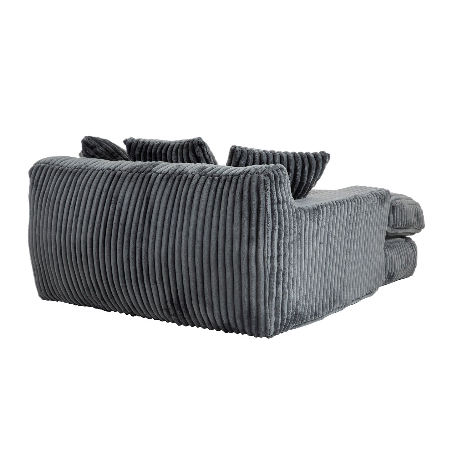 Corduroy Sleeper Sofa with High-Elastic Sponge Cushioning, No-Install Couch for Living Room
