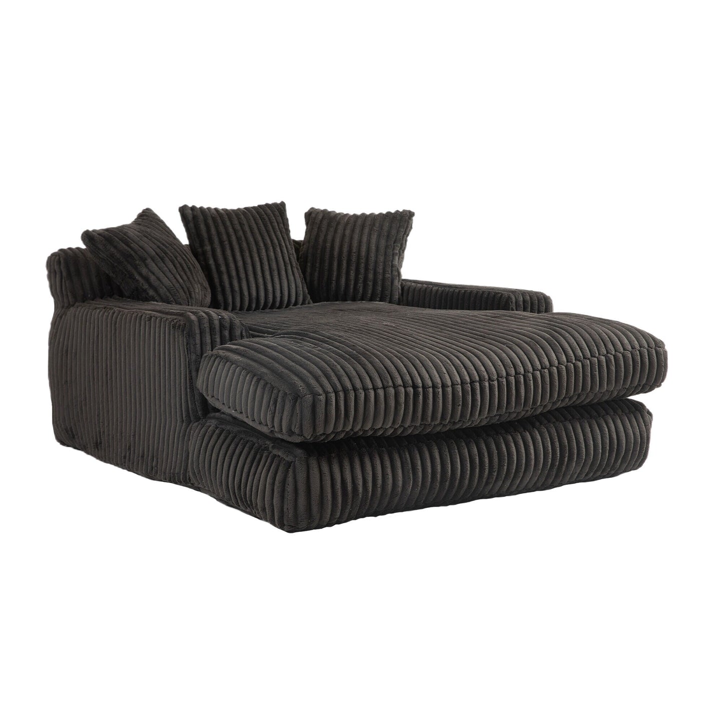 Corduroy Sleeper Sofa with High-Elastic Sponge Cushioning, No-Install Couch for Living Room