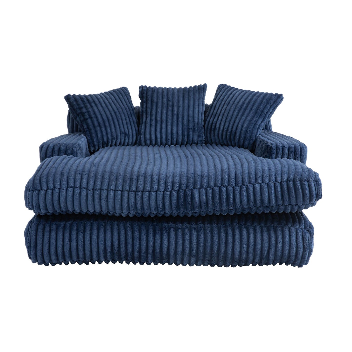 Corduroy Sleeper Sofa with High-Elastic Sponge Cushioning, No-Install Couch for Living Room