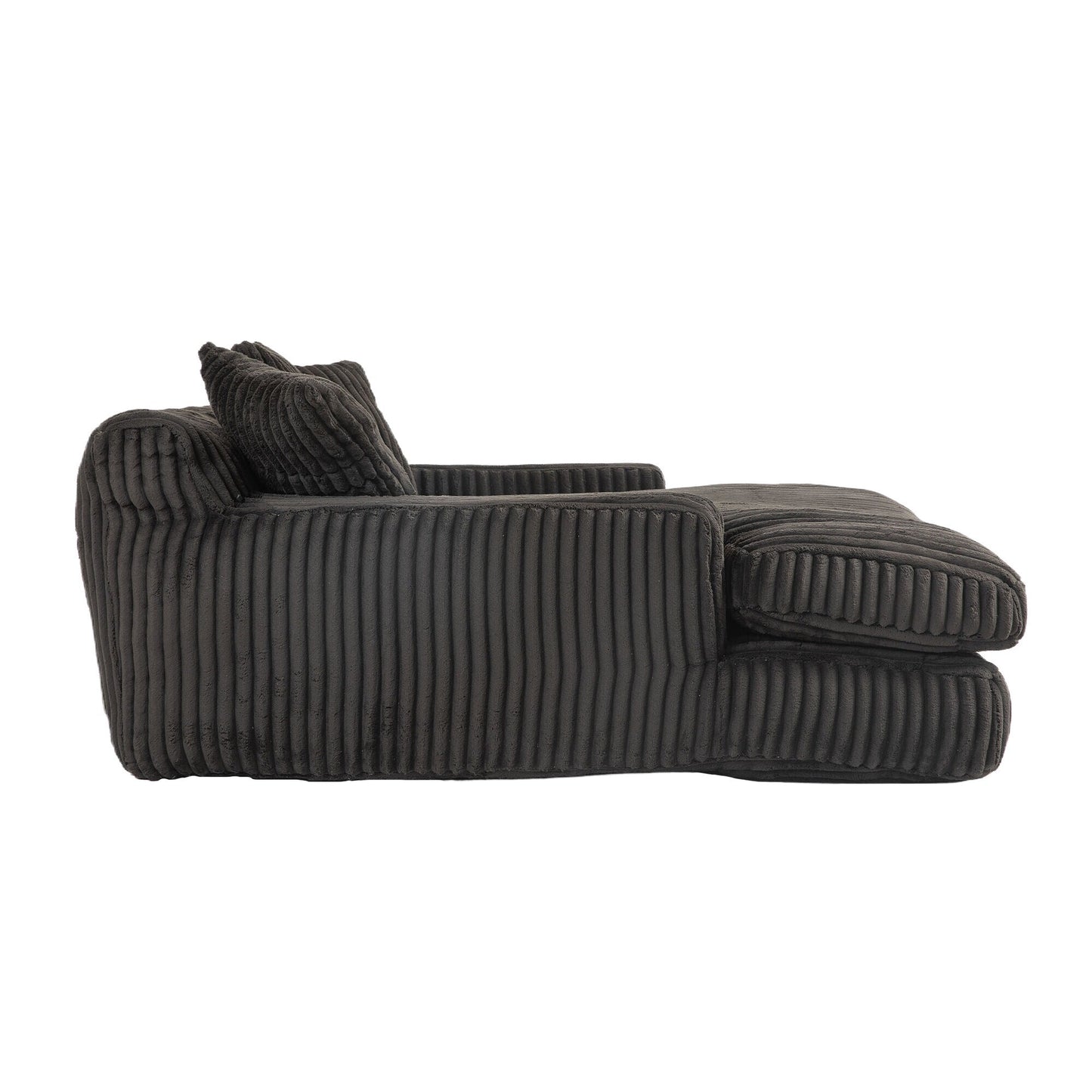 Corduroy Sleeper Sofa with High-Elastic Sponge Cushioning, No-Install Couch for Living Room