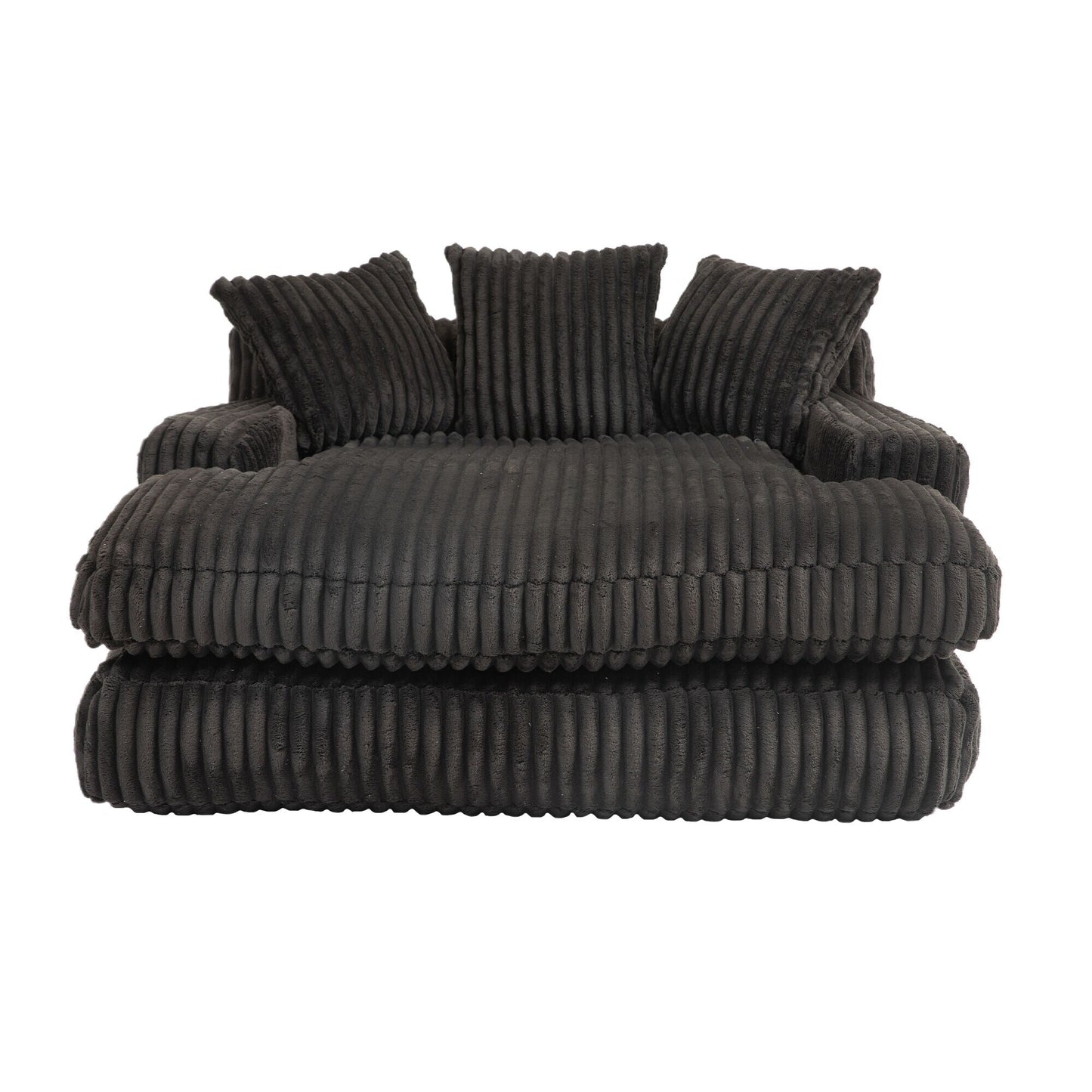 Corduroy Sleeper Sofa with High-Elastic Sponge Cushioning, No-Install Couch for Living Room