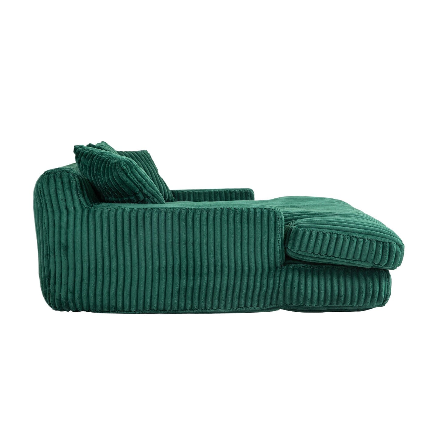 Corduroy Sleeper Sofa with High-Elastic Sponge Cushioning, No-Install Couch for Living Room