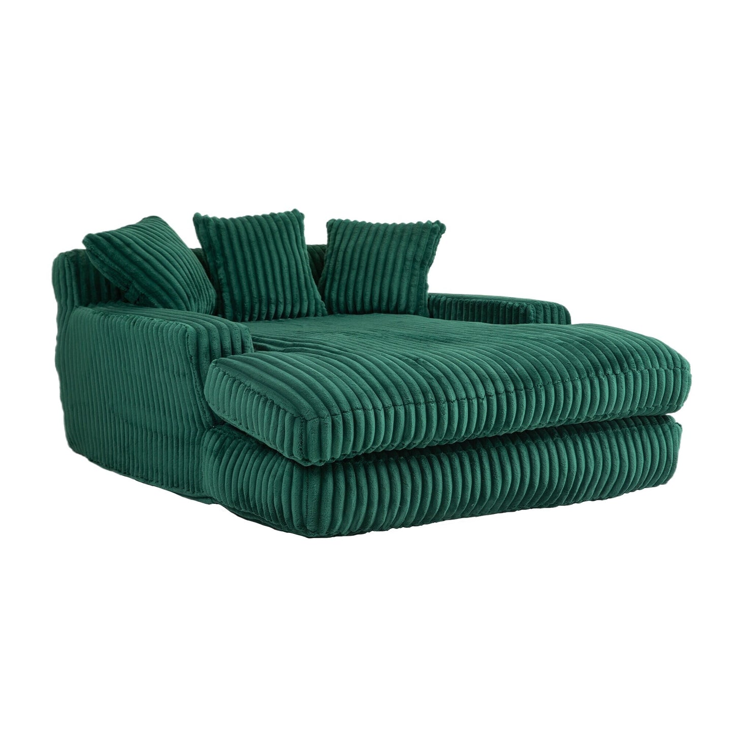 Corduroy Sleeper Sofa with High-Elastic Sponge Cushioning, No-Install Couch for Living Room