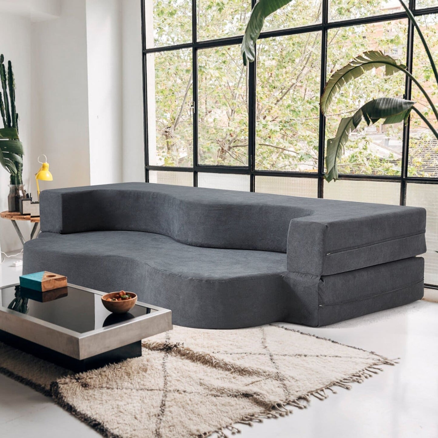 Convertible Folding Sofa Bed with High-Density Foam for Living Room, Guest Room, and Bedroom