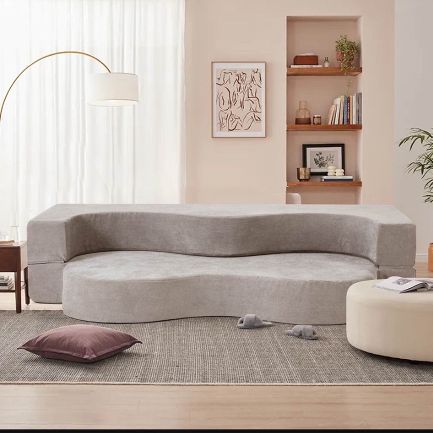 Convertible Folding Sofa Bed with High-Density Foam for Living Room, Guest Room, and Bedroom