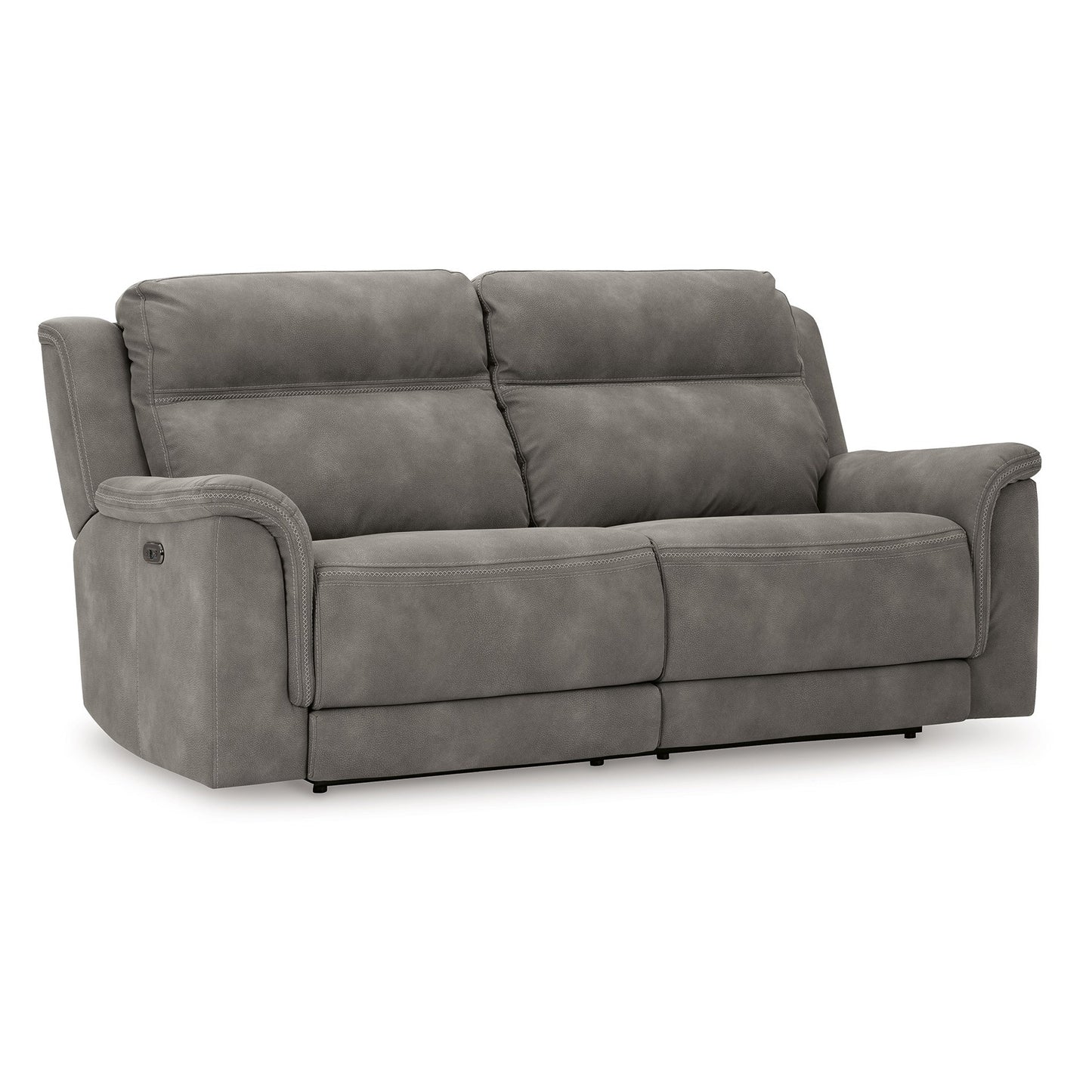 Corbin Power Recliner Sofa, Zero Draw USB, Slate Gray Faux Leather
