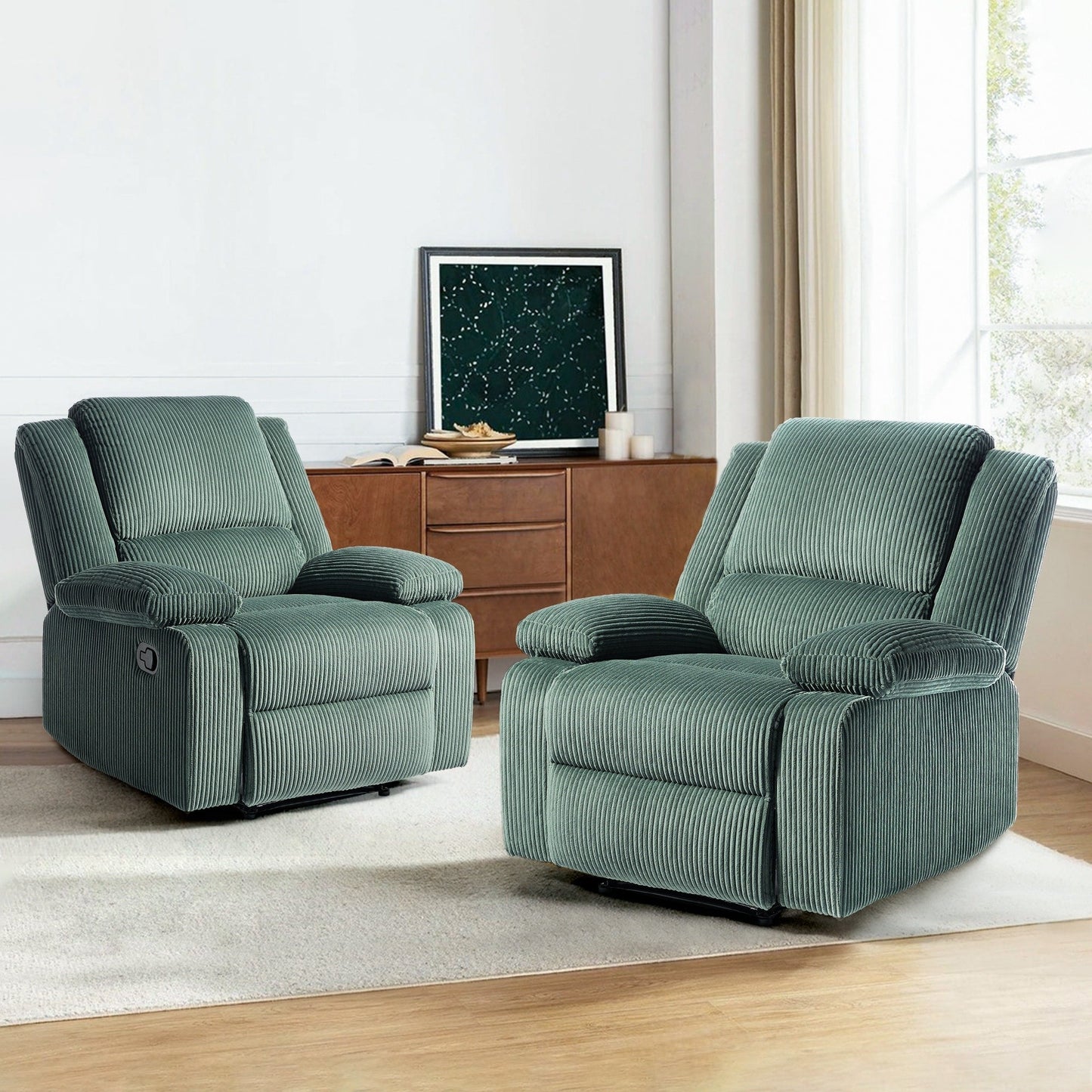 Corduroy Adjustable Recliner Chair Sofa for Living Room