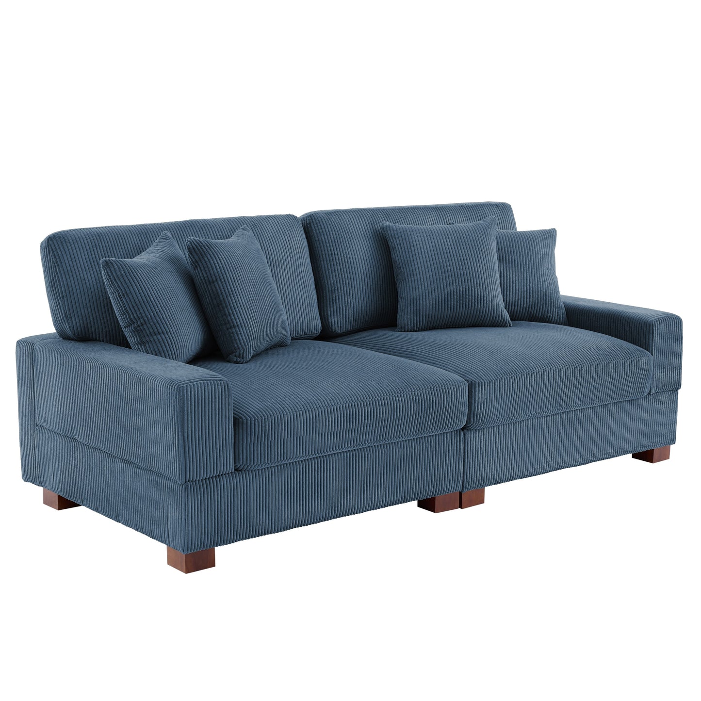 Corduroy Couch Modular Sectional Sofa with Pillows