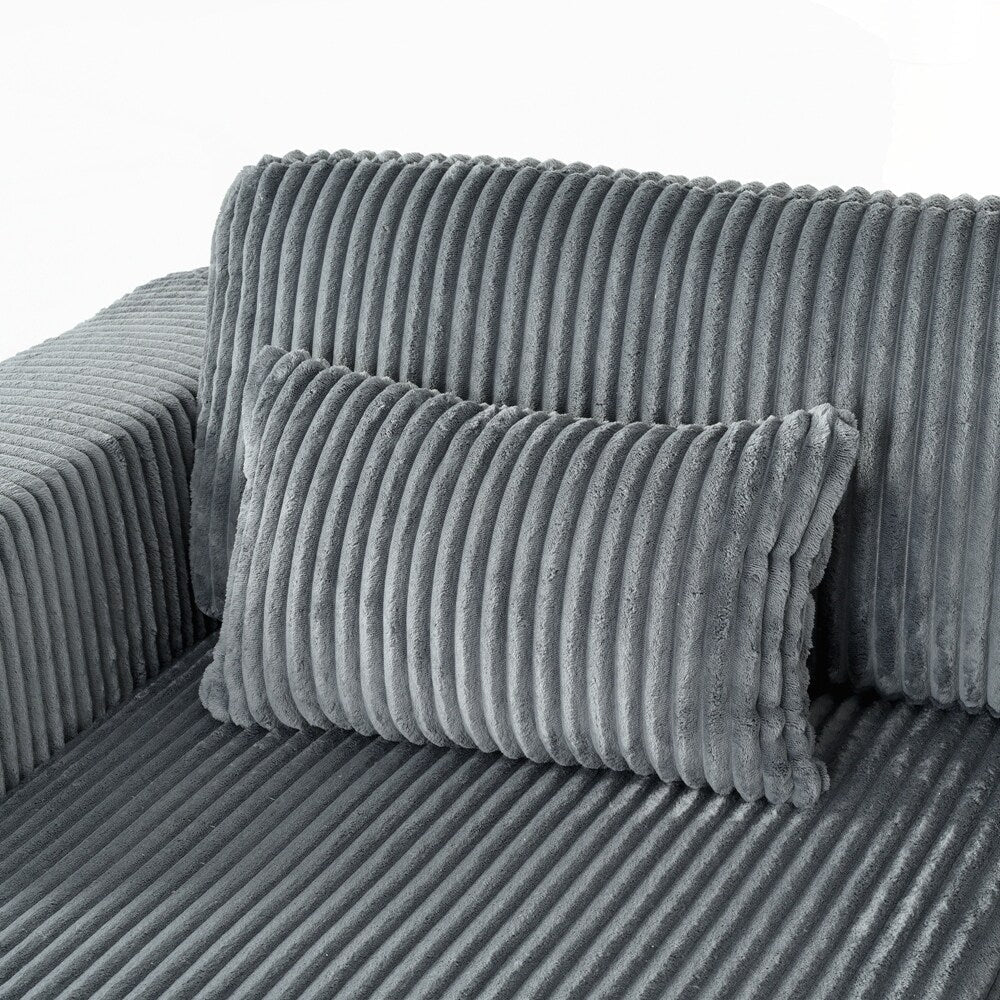 Corduroy Double Sofa Bed with 2 Pillows