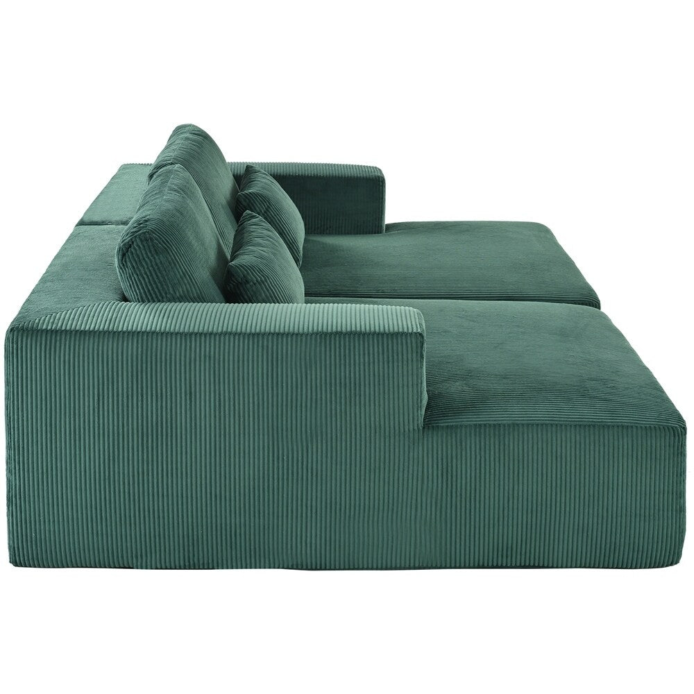 Corduroy Double Sofa Bed with 2 Pillows
