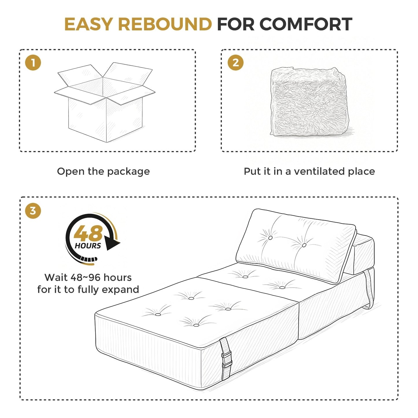 Corduroy Foam Folding Sofa Bed,6inch floor mattress