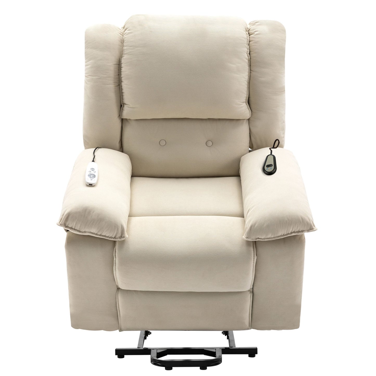 Corduroy Power Lift Recliner for Seniors with Adjustable Massage & Heat, Infinite Reclining Angles, Space-Saving Armrests