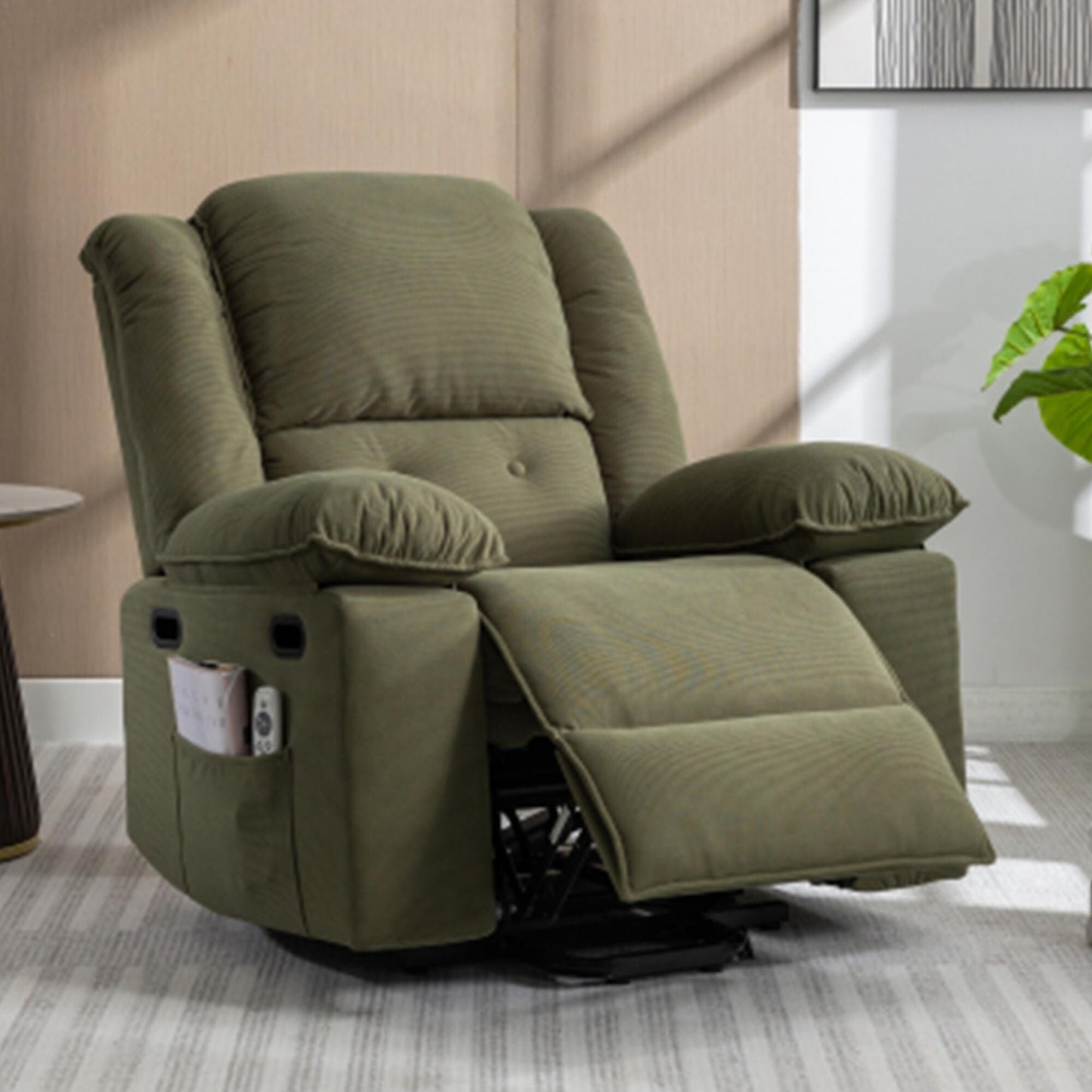 Corduroy Power Lift Recliner for Seniors with Adjustable Massage & Heat, Infinite Reclining Angles, Space-Saving Armrests