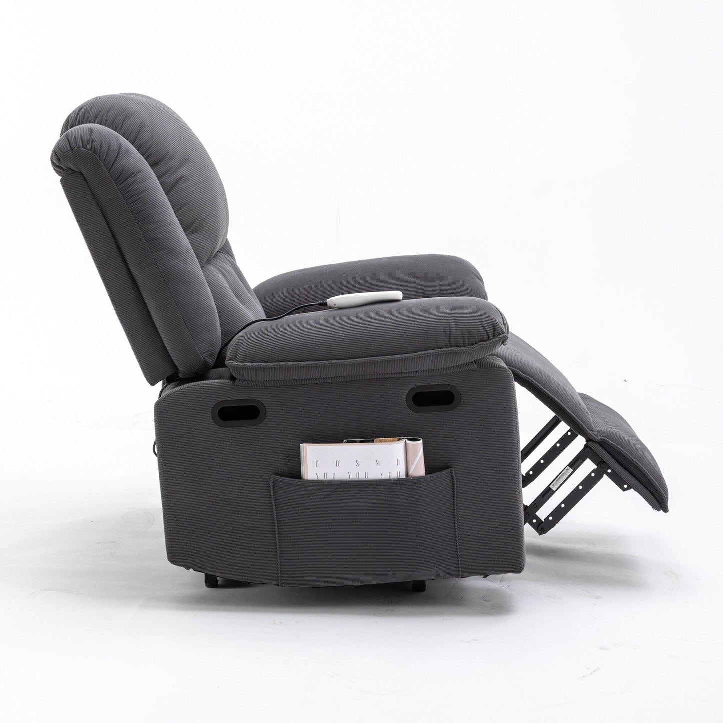 Corduroy Power Lift Recliner for Seniors with Adjustable Massage & Heat, Infinite Reclining Angles, Space-Saving Armrests