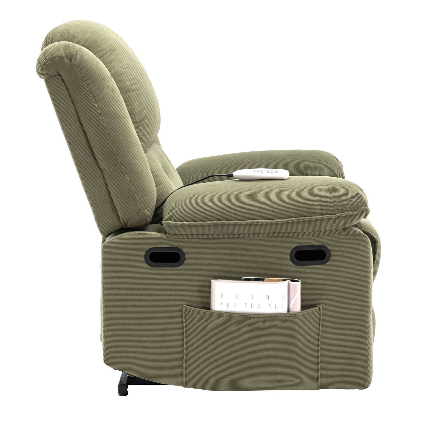 Corduroy Power Lift Recliner for Seniors with Adjustable Massage & Heat, Infinite Reclining Angles, Space-Saving Armrests