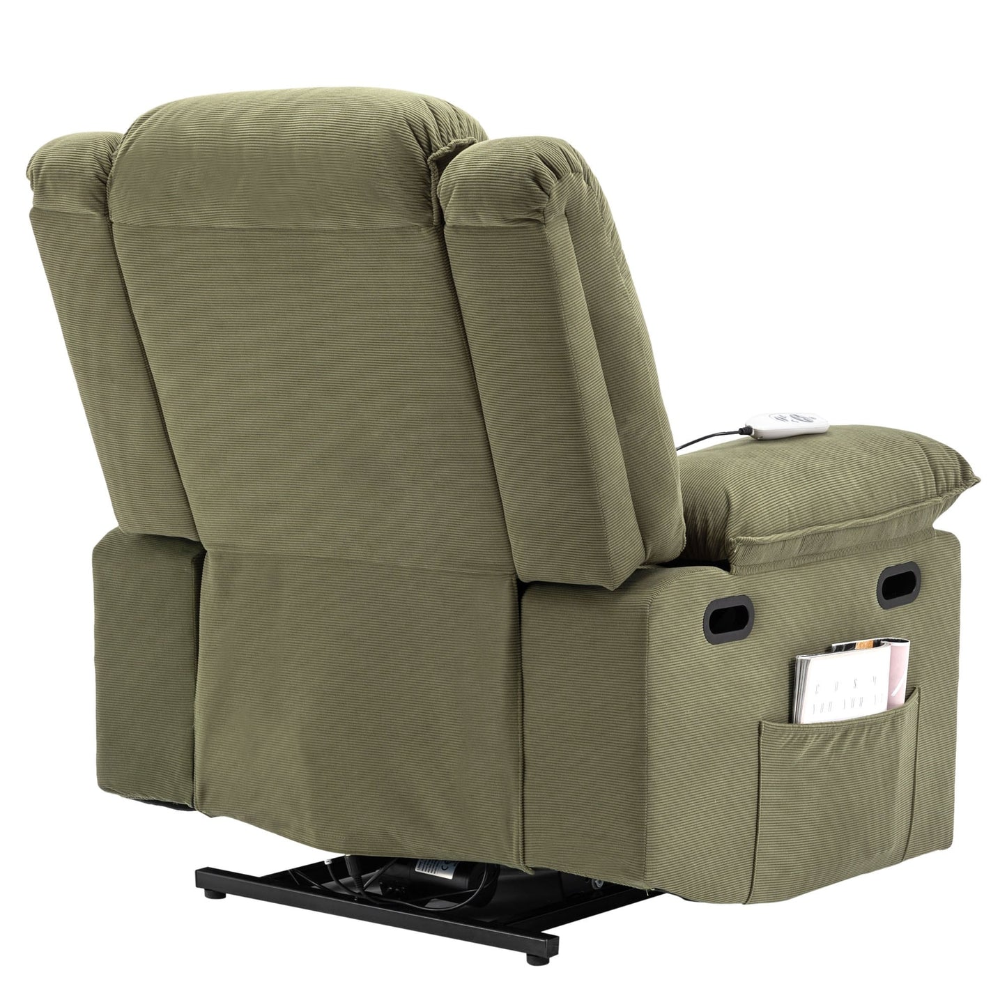 Corduroy Power Lift Recliner for Seniors with Adjustable Massage & Heat, Infinite Reclining Angles, Space-Saving Armrests