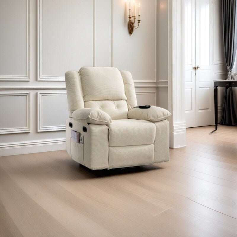 Corduroy Power Lift Recliner for Seniors with Adjustable Massage & Heat, Infinite Reclining Angles, Space-Saving Armrests