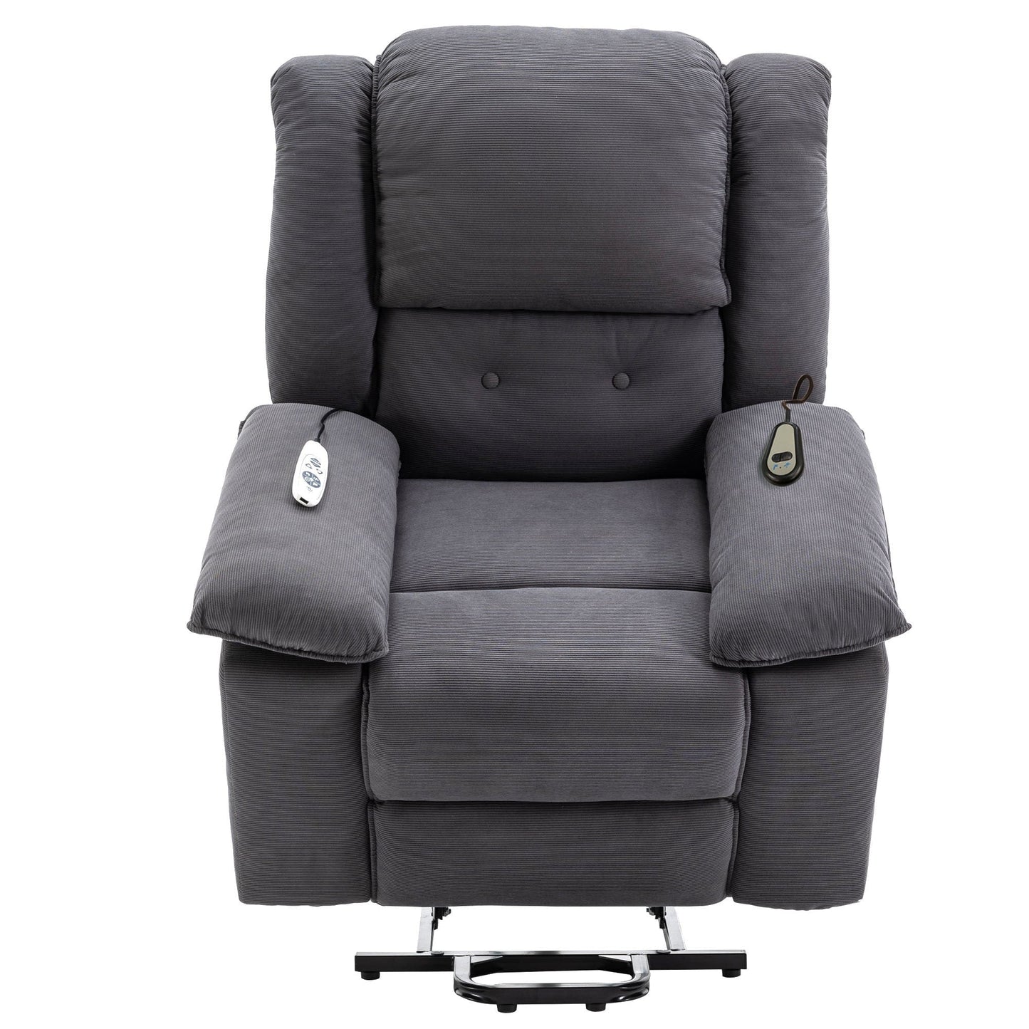 Corduroy Power Lift Recliner for Seniors with Adjustable Massage & Heat, Infinite Reclining Angles, Space-Saving Armrests