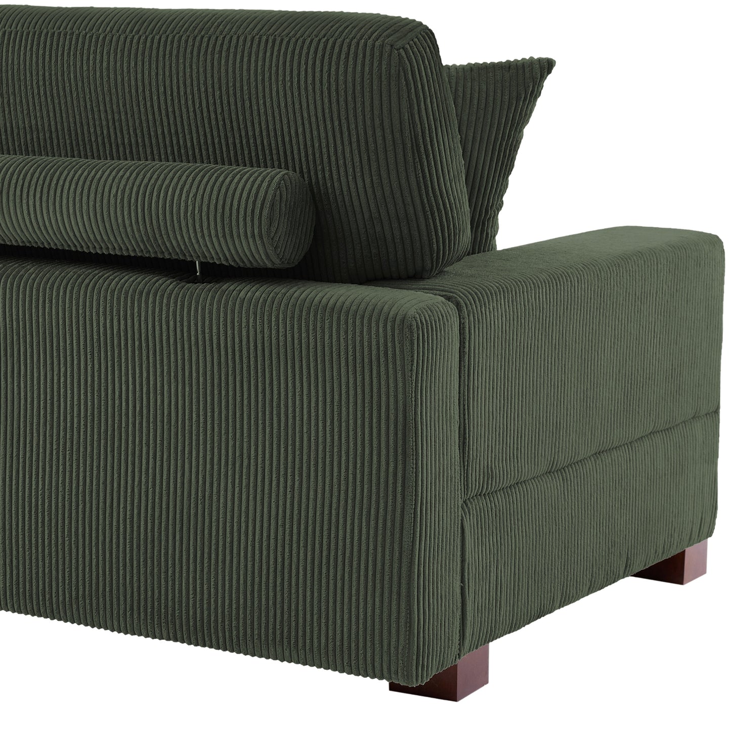 Corduroy Couch Modular Sectional Sofa with Pillows