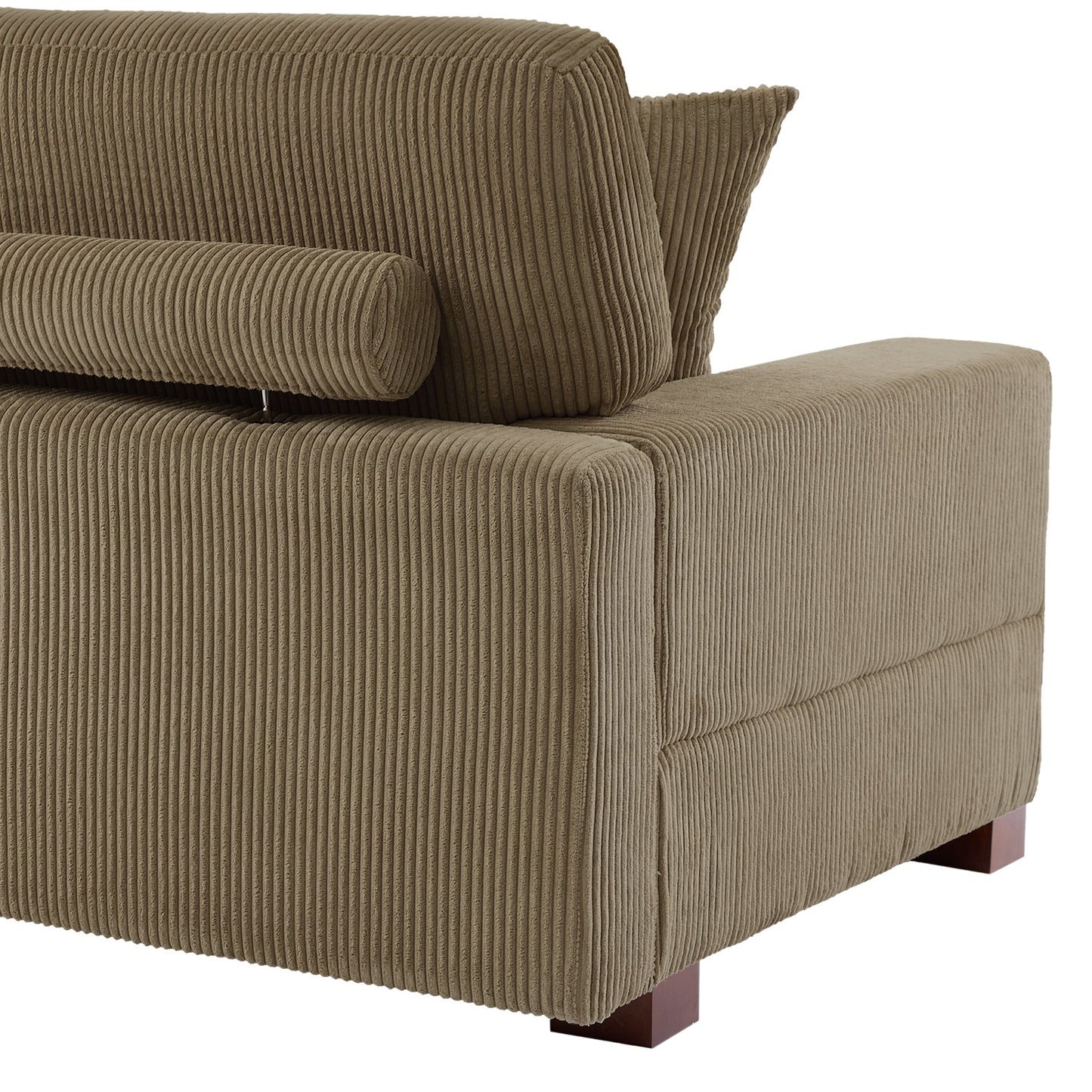 Corduroy Couch Modular Sectional Sofa with Pillows