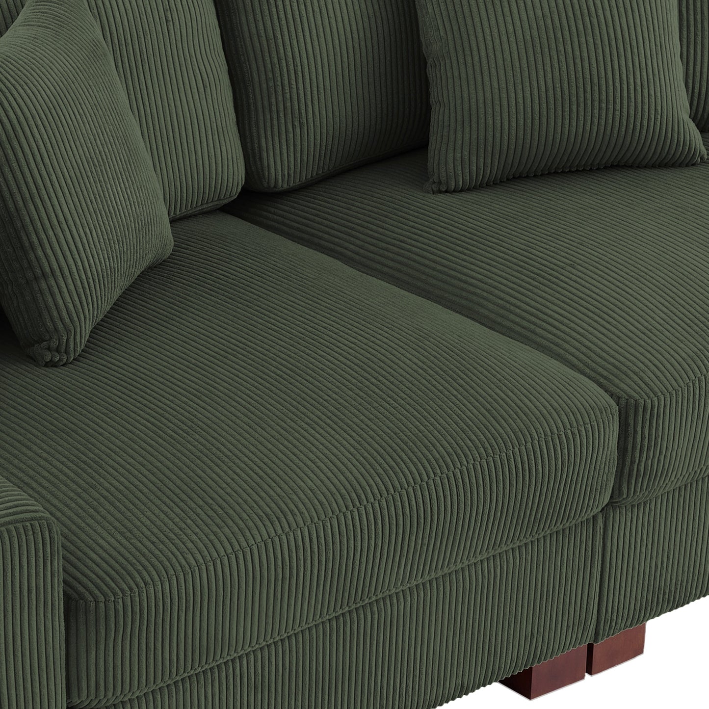 Corduroy Couch Modular Sectional Sofa with Pillows