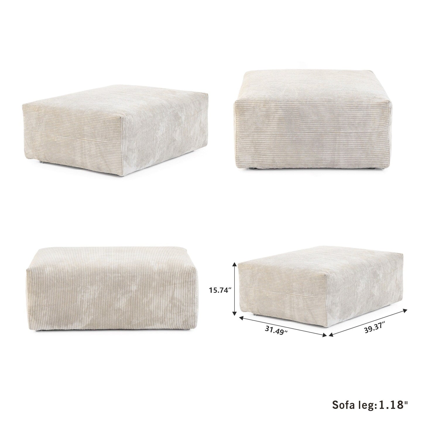 Corduroy Sofa Couch Ottoman