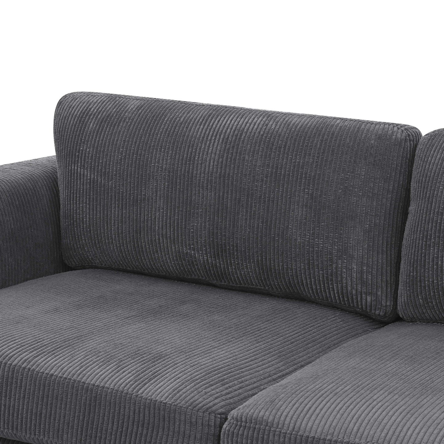 Corduroy Upholstered Skirted Sofa - 39 D x 84.5 W x 33 H