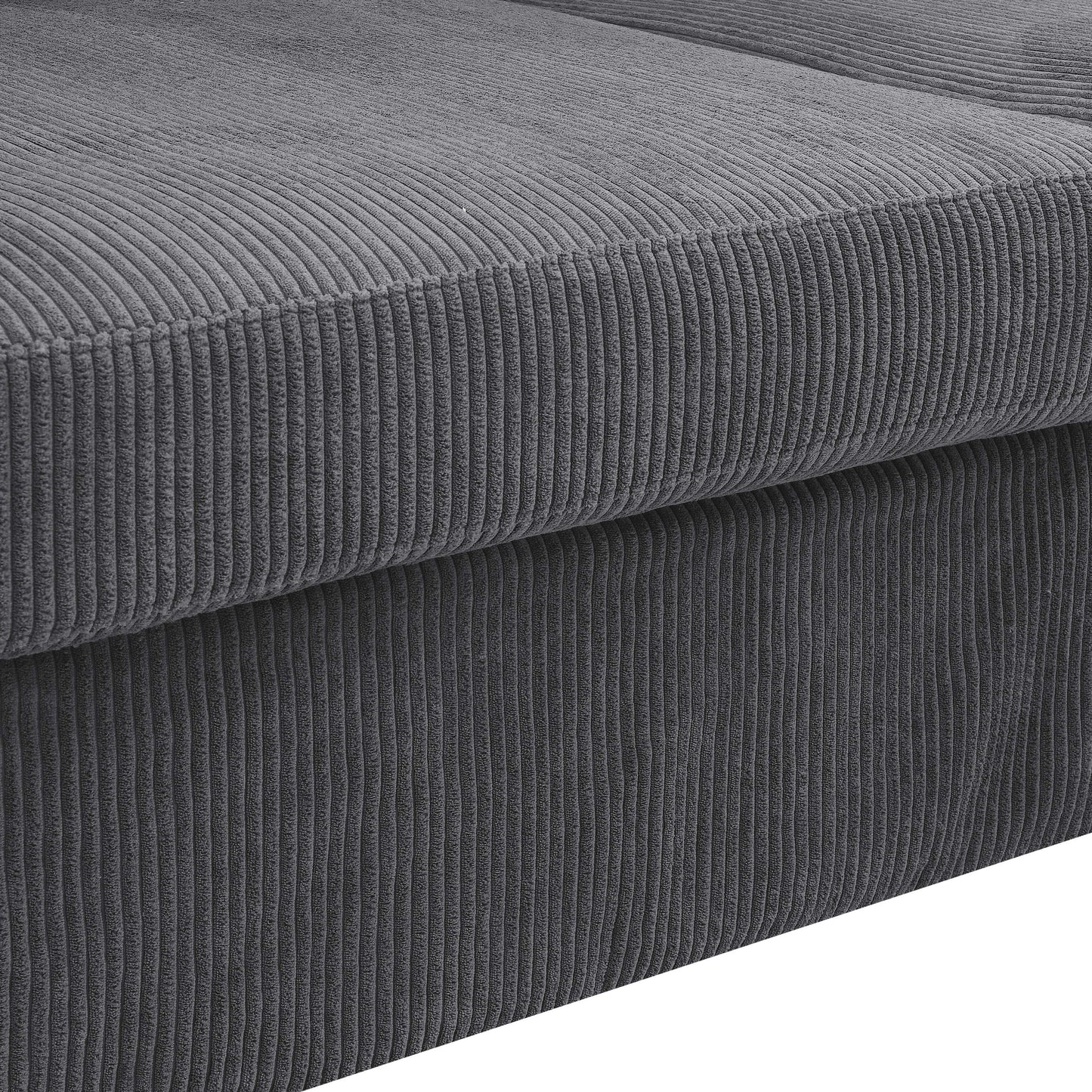 Corduroy Upholstered Skirted Sofa - 39 D x 84.5 W x 33 H