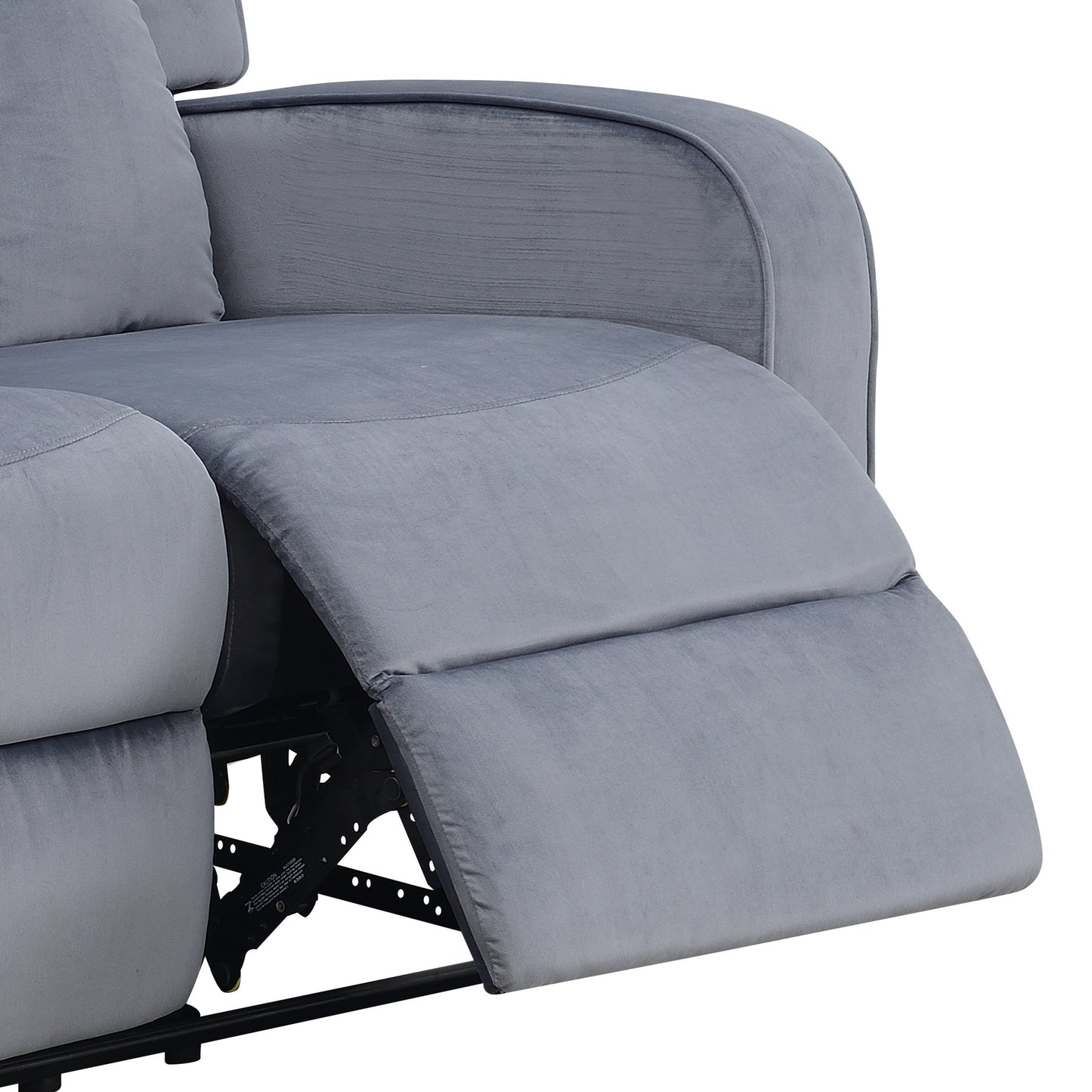 Dale Blue-grey Fabric Upholstered Reclining Sofa