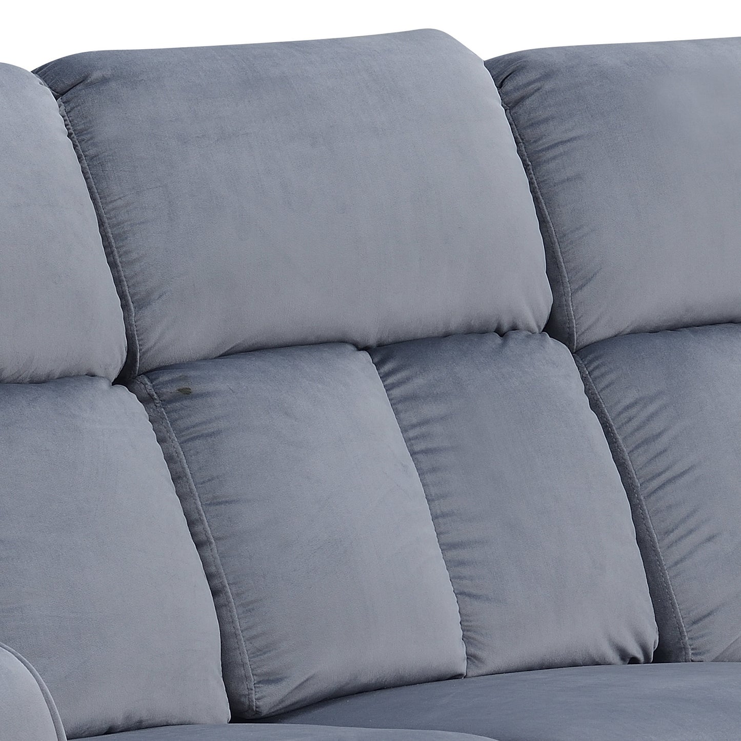 Dale Blue-grey Fabric Upholstered Reclining Sofa