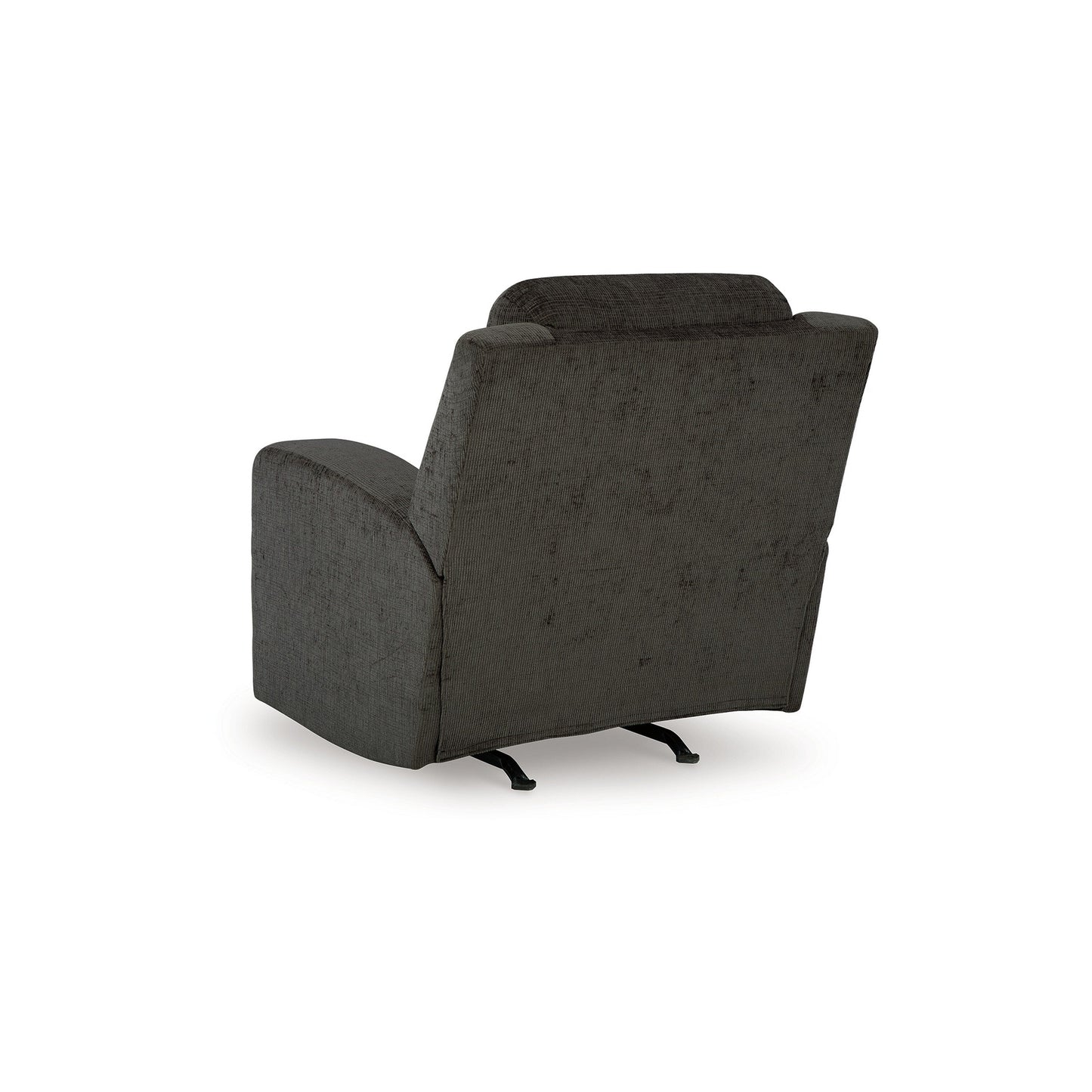 Damon Manual Rocker Recliner Chair, Plush Soft Dark Gray Polyester